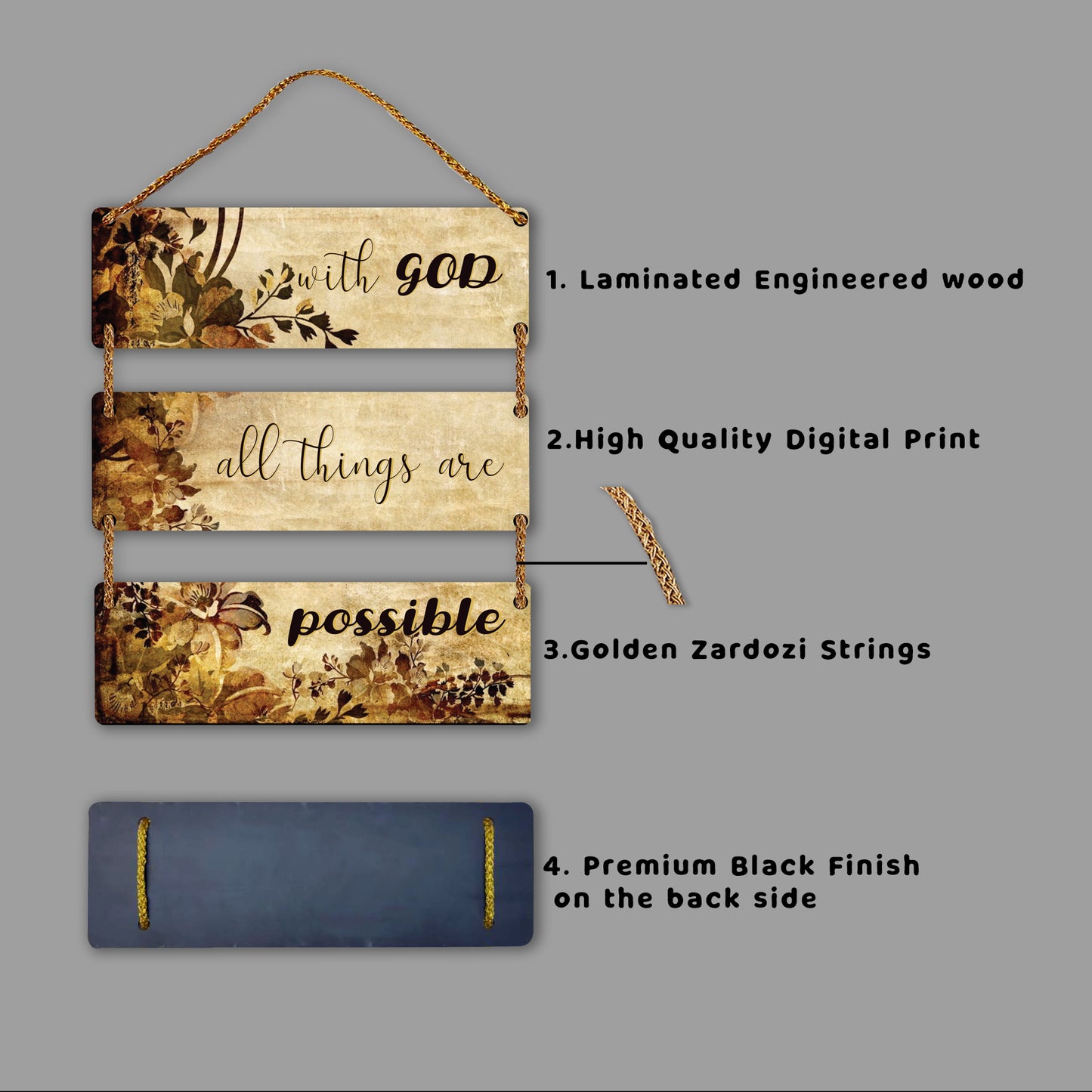 Three Rectangular Plate Wall Hanging