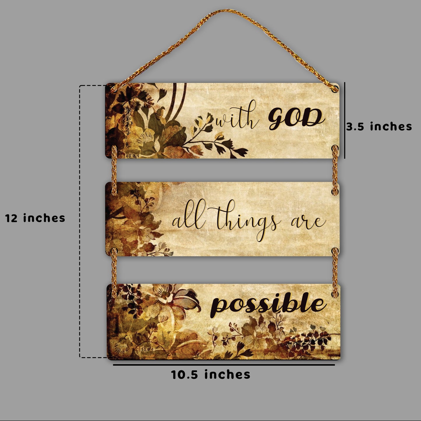 Three Rectangular Plate Wall Hanging