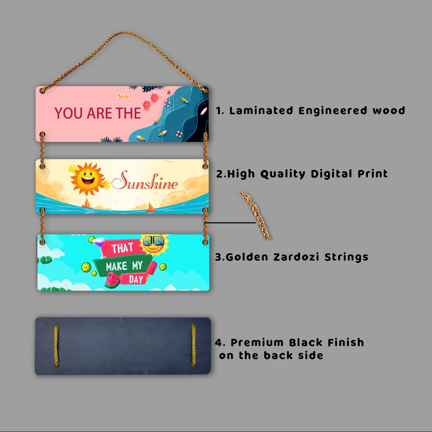 Three Rectangular Plate Wall Hanging