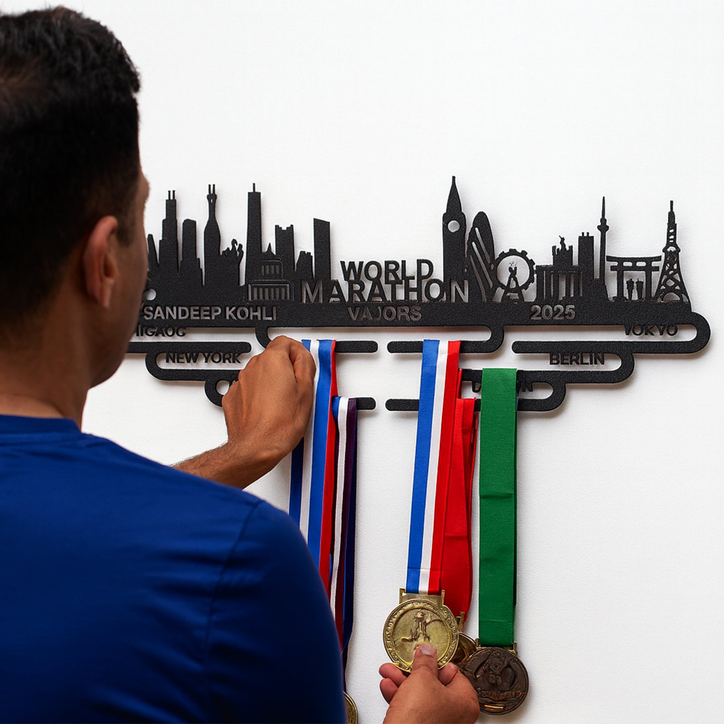 Customized World Marathon Majors Medal Hanger