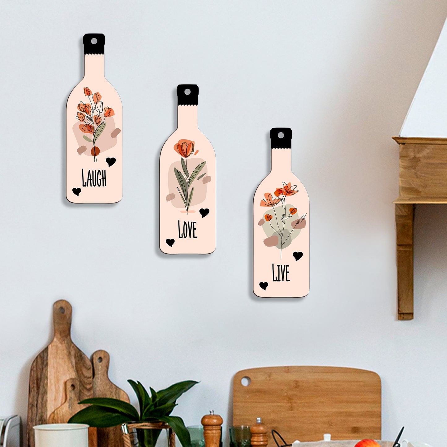Set of 3 Bottle Wall Hanging