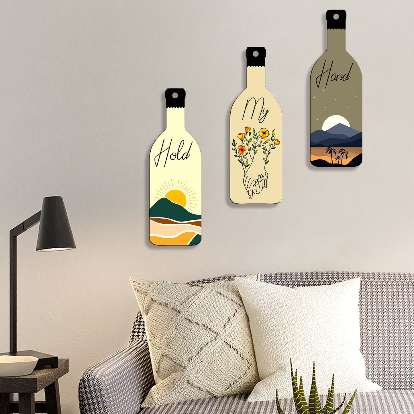 Set of 3 Bottle Wall Hanging