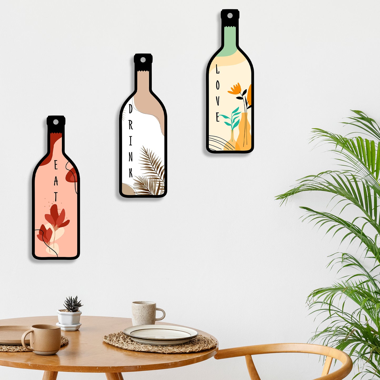 Set of 3 Bottle Wall Hanging