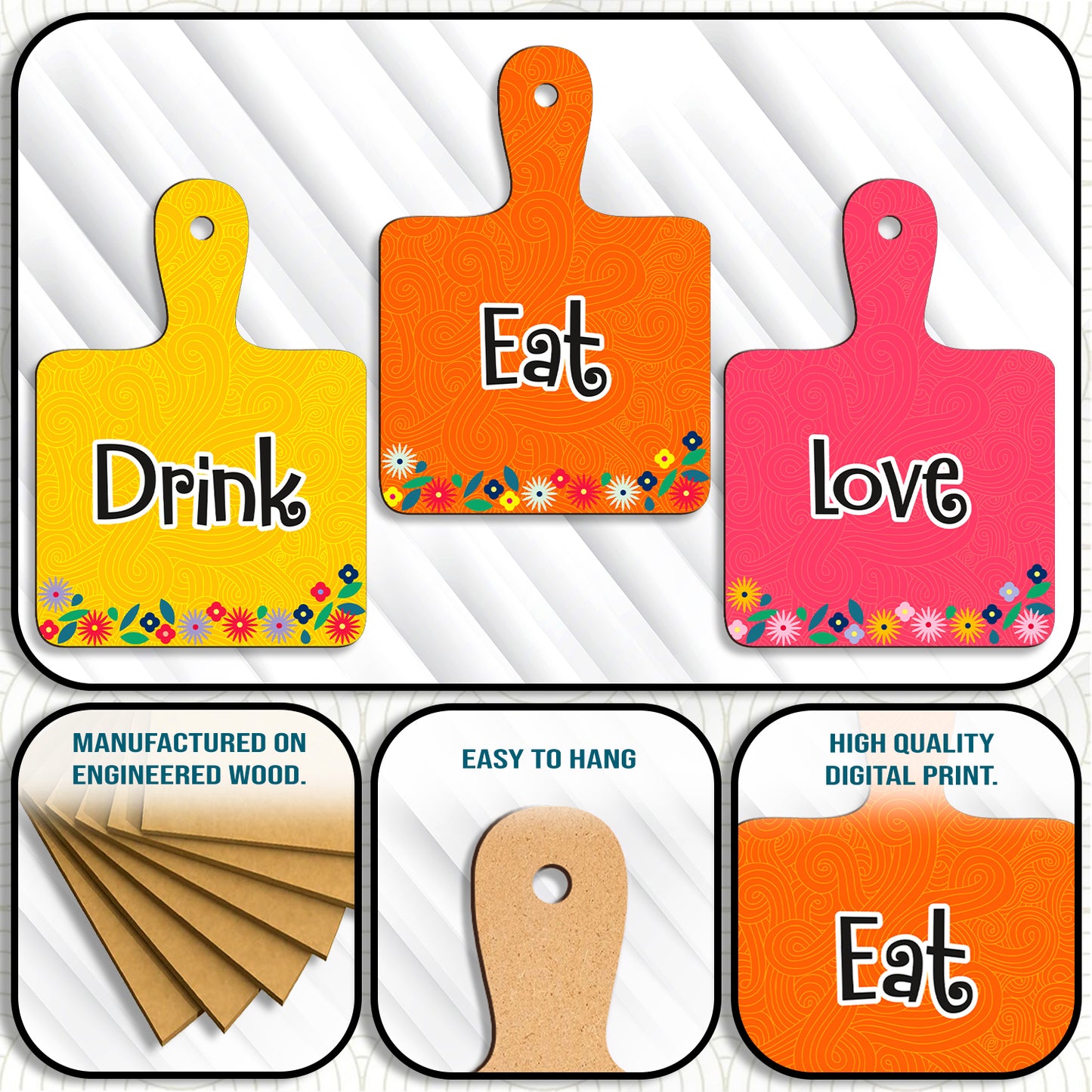 Chopping Board Wall Hanging Set of 3