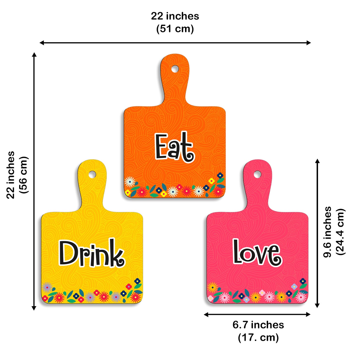 Chopping Board Wall Hanging Set of 3