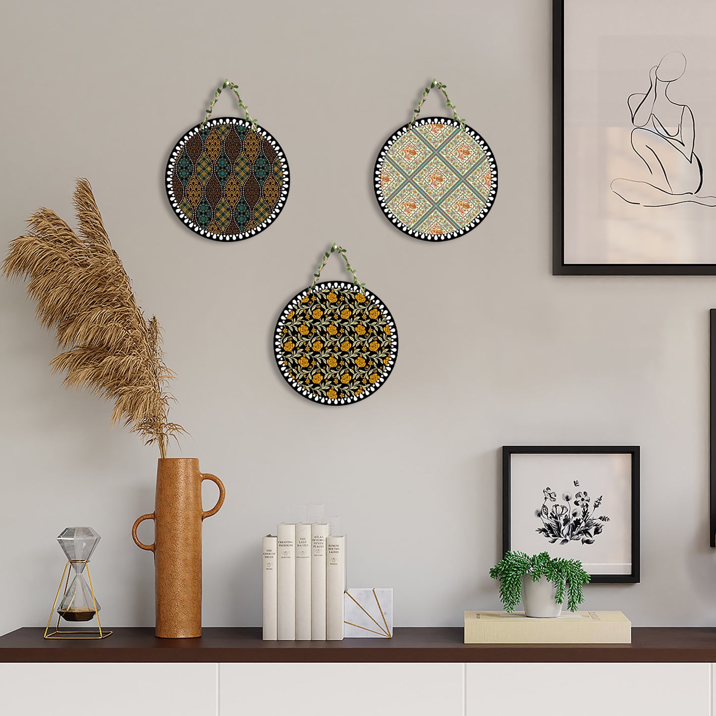 Sehaz Artworks Set of 3 Circle Wall Hanging