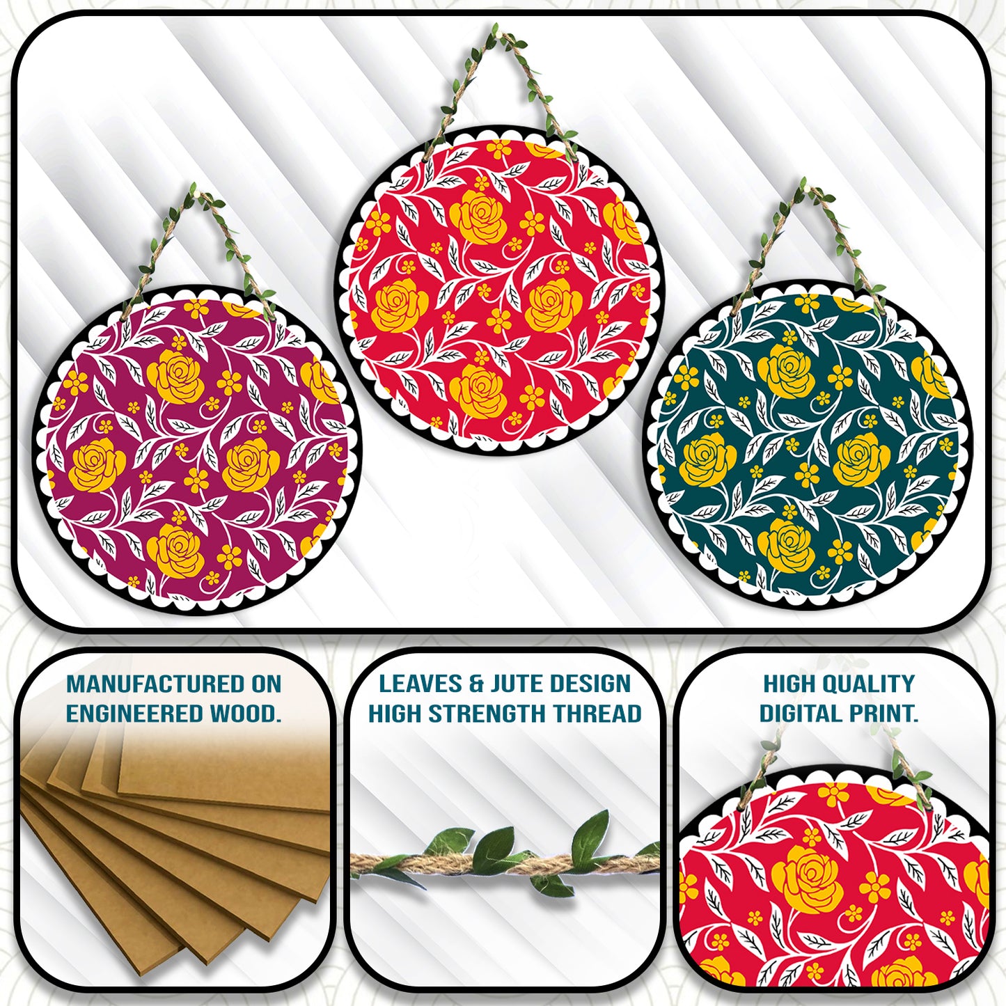 Sehaz Artworks Set of 3 Circle Wall Hanging