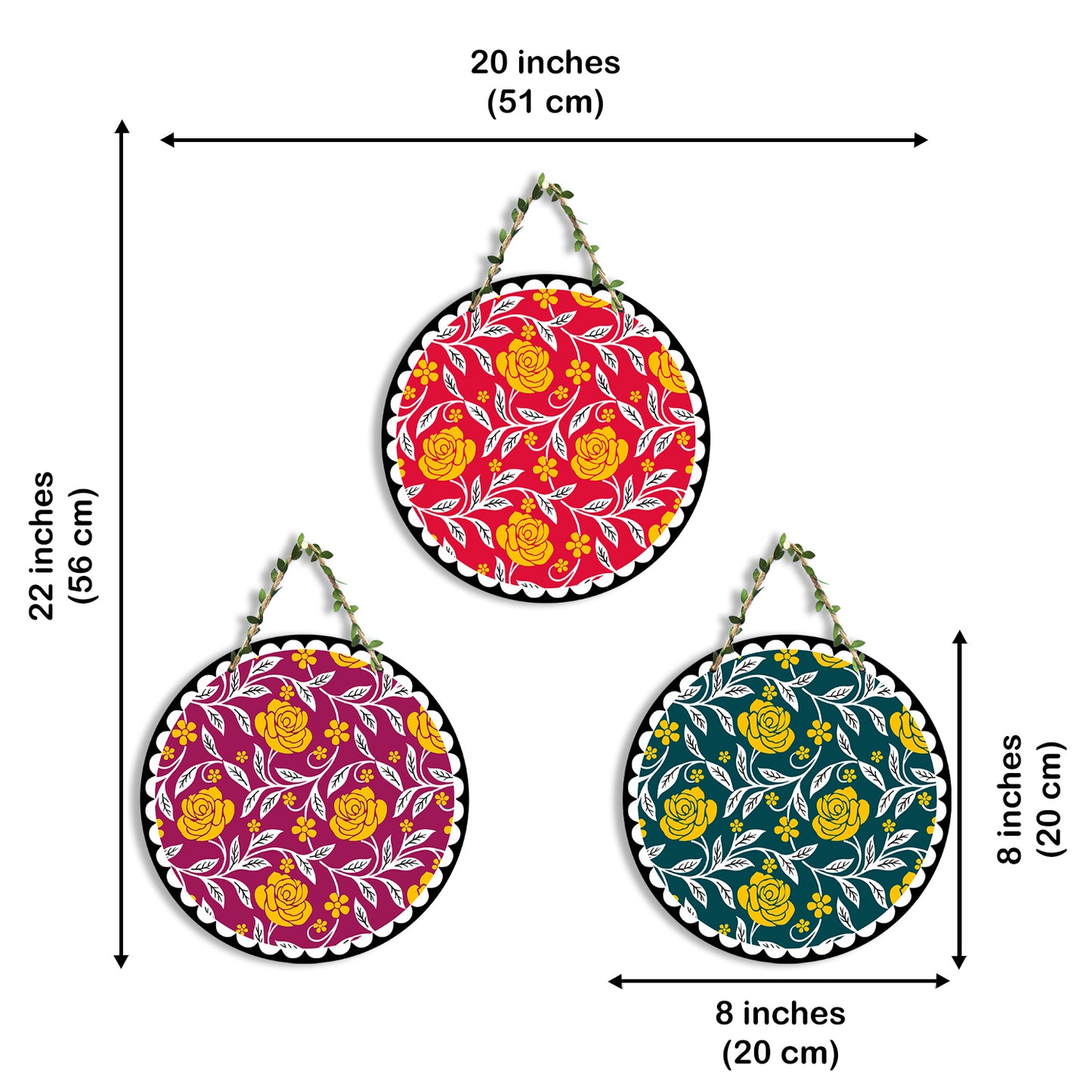 Sehaz Artworks Set of 3 Circle Wall Hanging