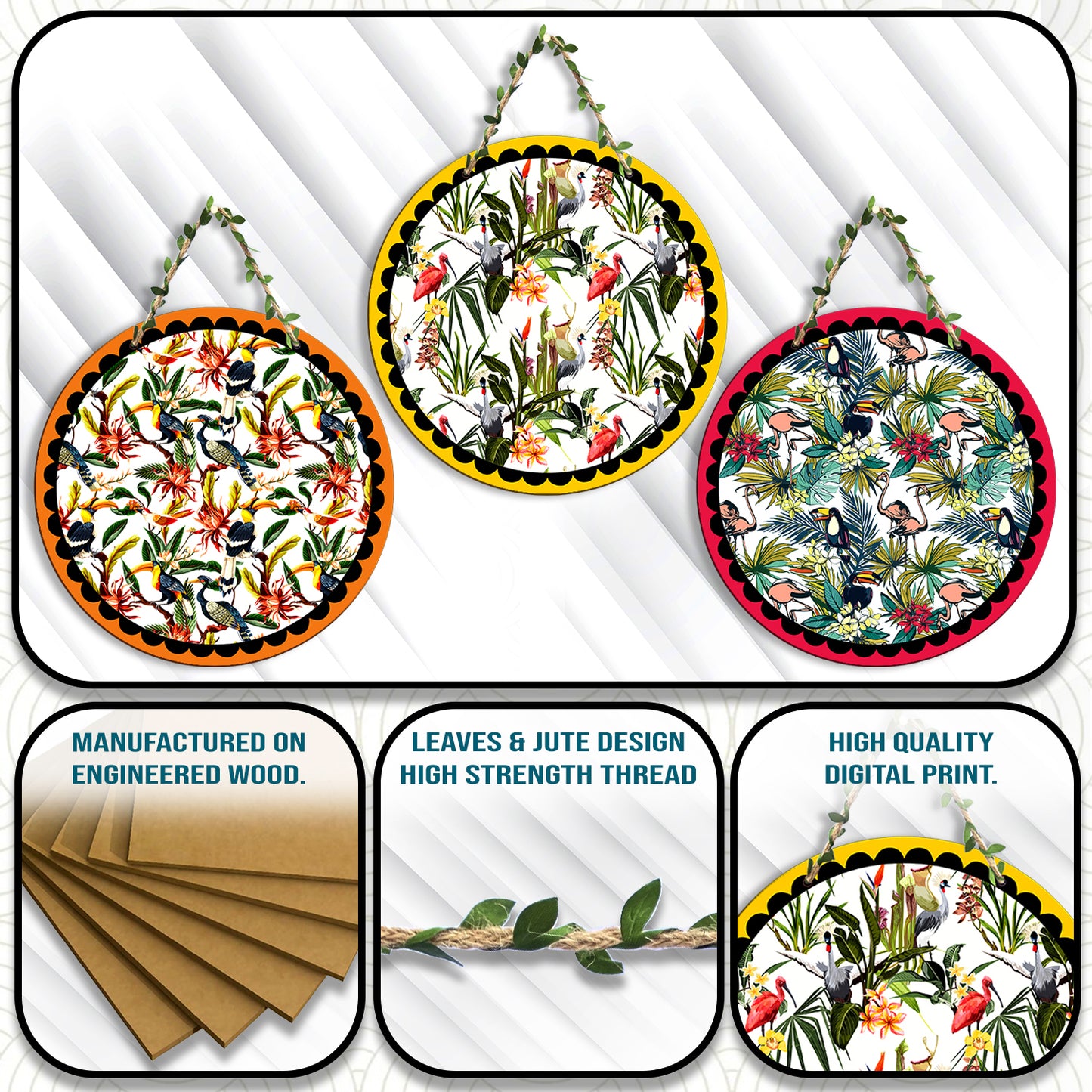 Sehaz Artworks Set of 3 Circle Wall Hanging