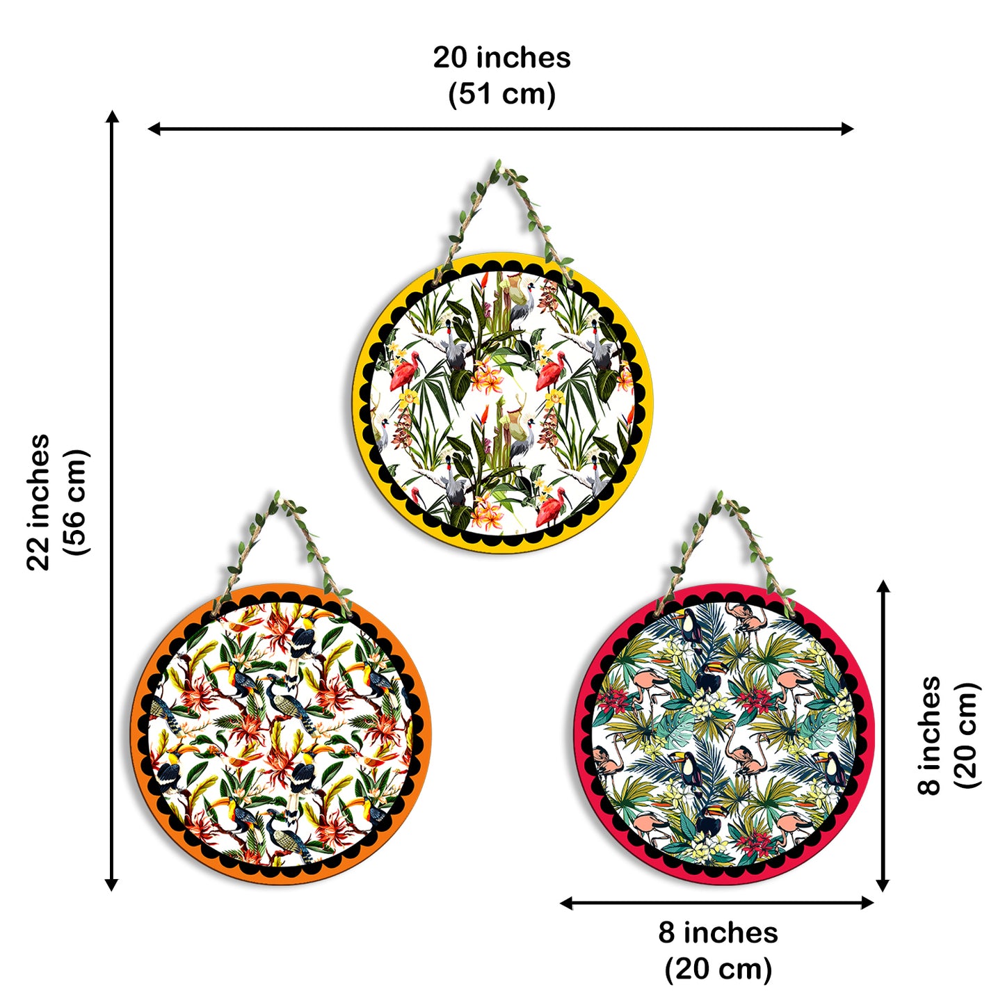 Sehaz Artworks Set of 3 Circle Wall Hanging