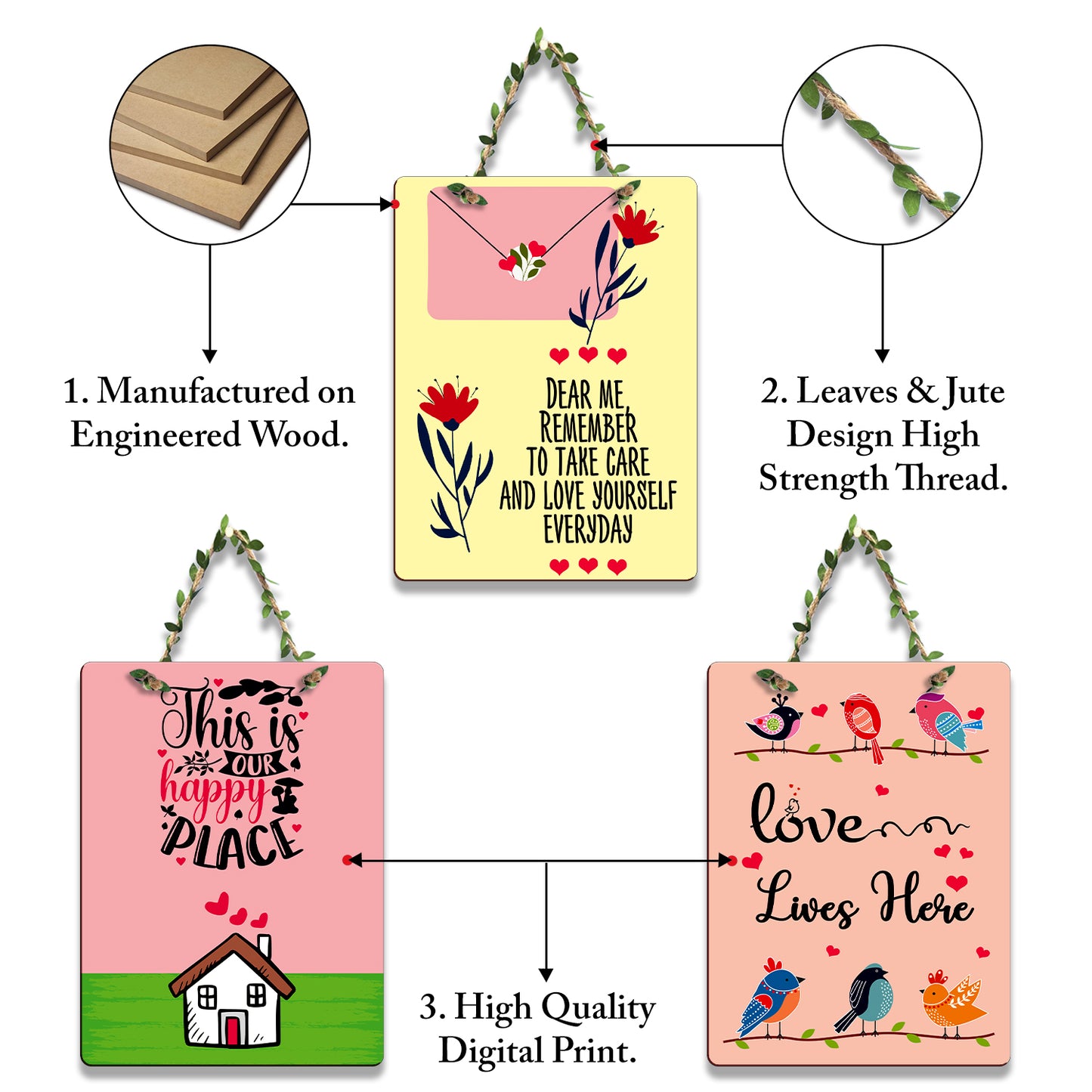 Rectangular Wall Hanging Set of 3