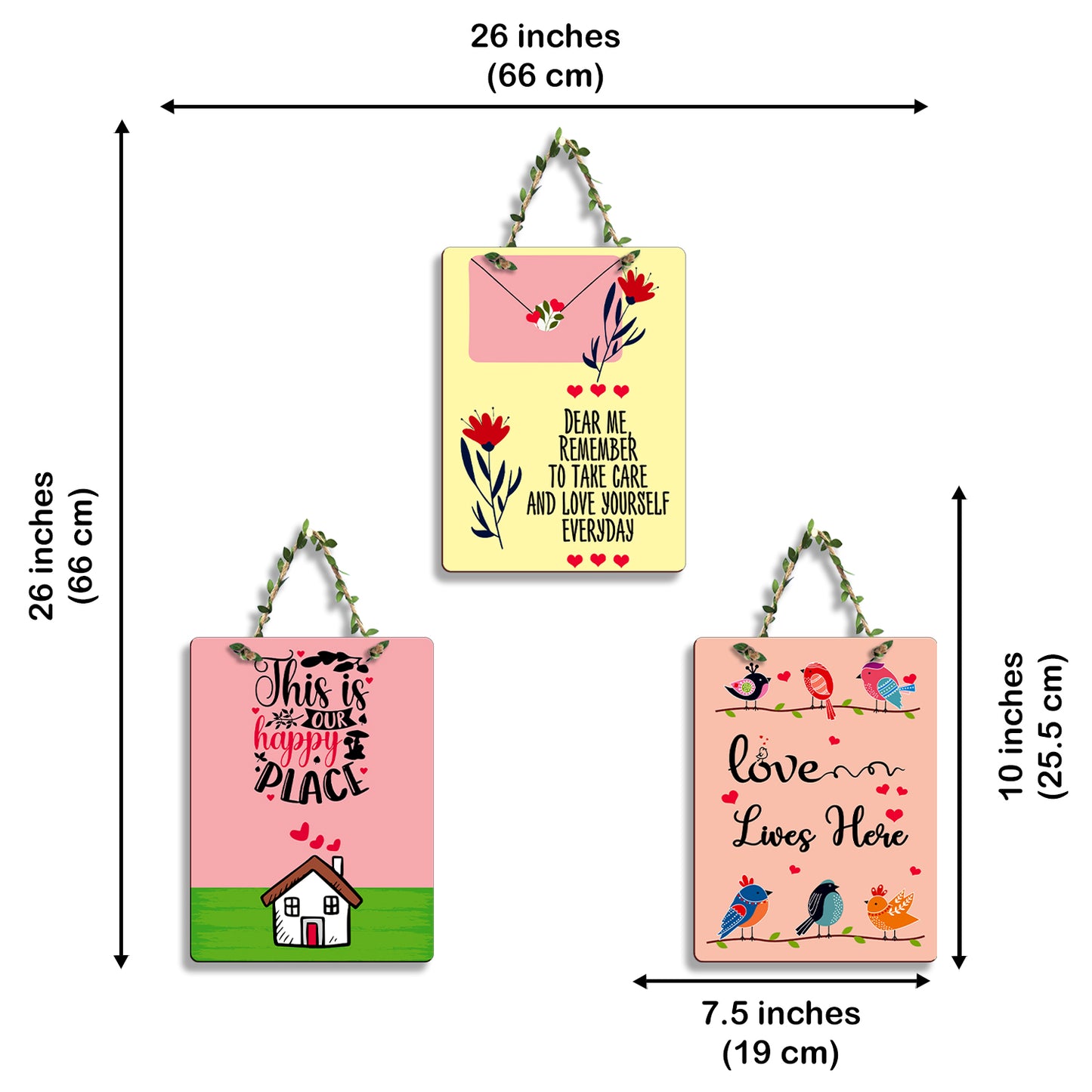 Rectangular Wall Hanging Set of 3