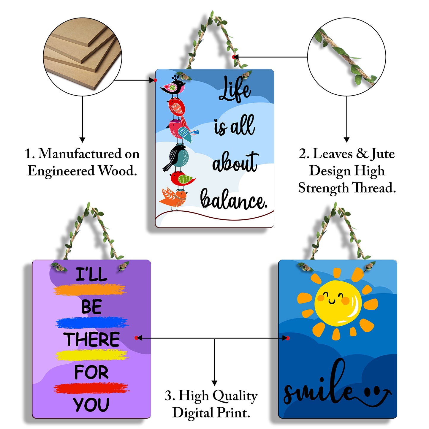 Rectangular Wall Hanging Set of 3