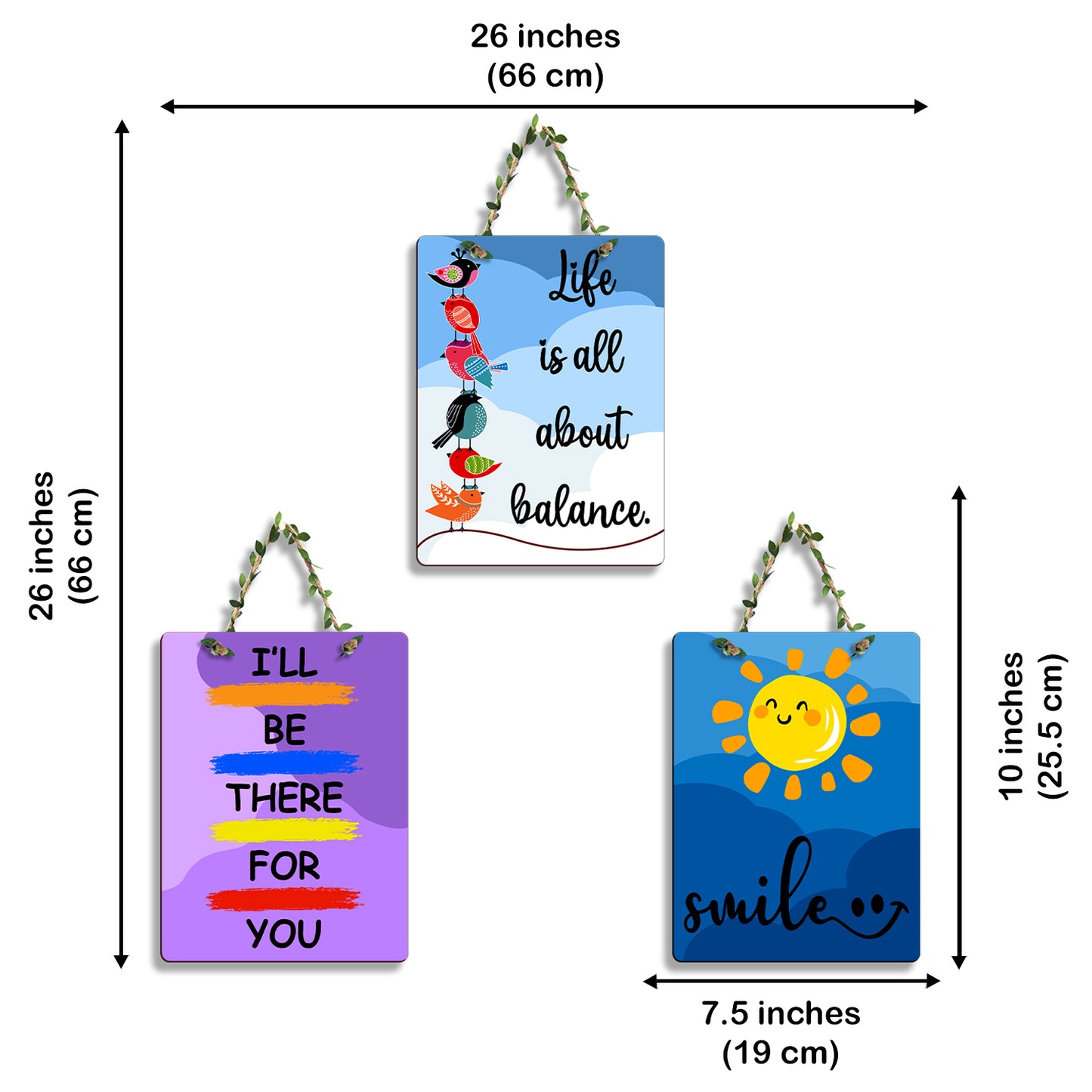 Rectangular Wall Hanging Set of 3