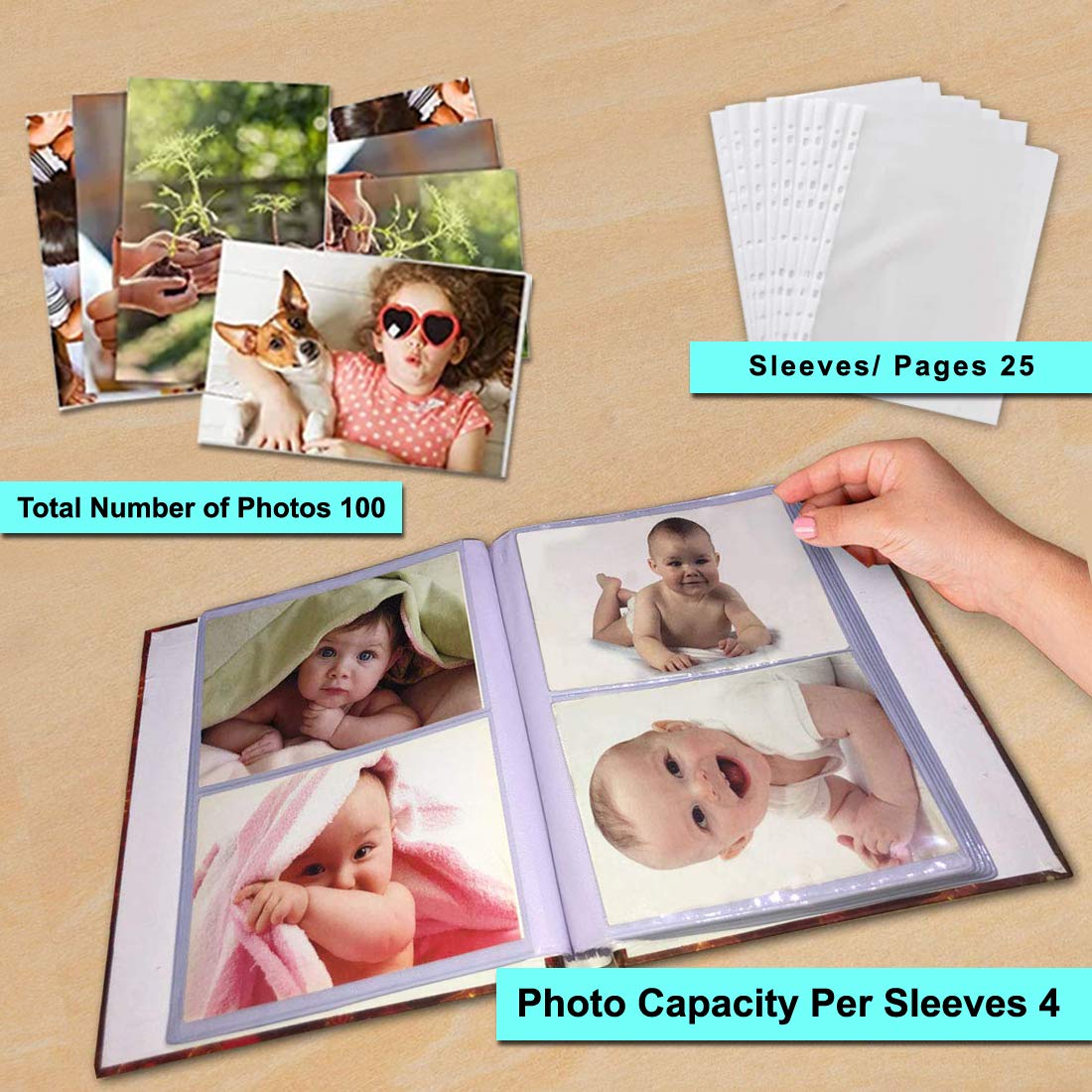 Photo Album Size 5x7 Holds 100 Photos