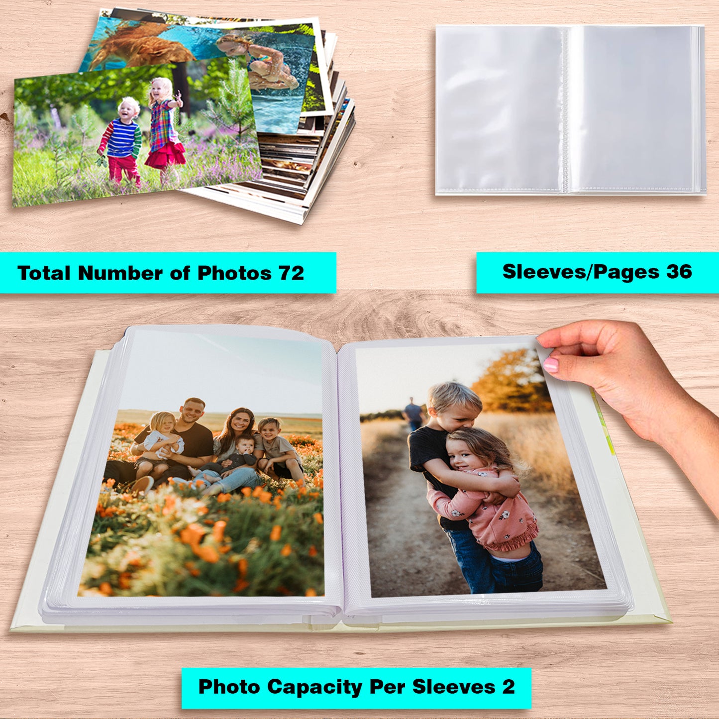 Beautiful Photos Photo Album 5X7 Size Holds 72 Photos
