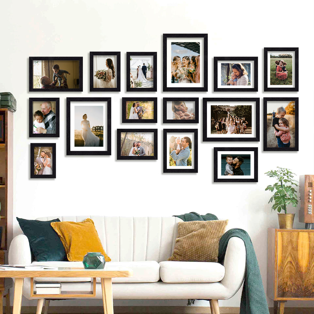Collage Photo Frame Set of 16 Frames – Multi-Size Wall Display