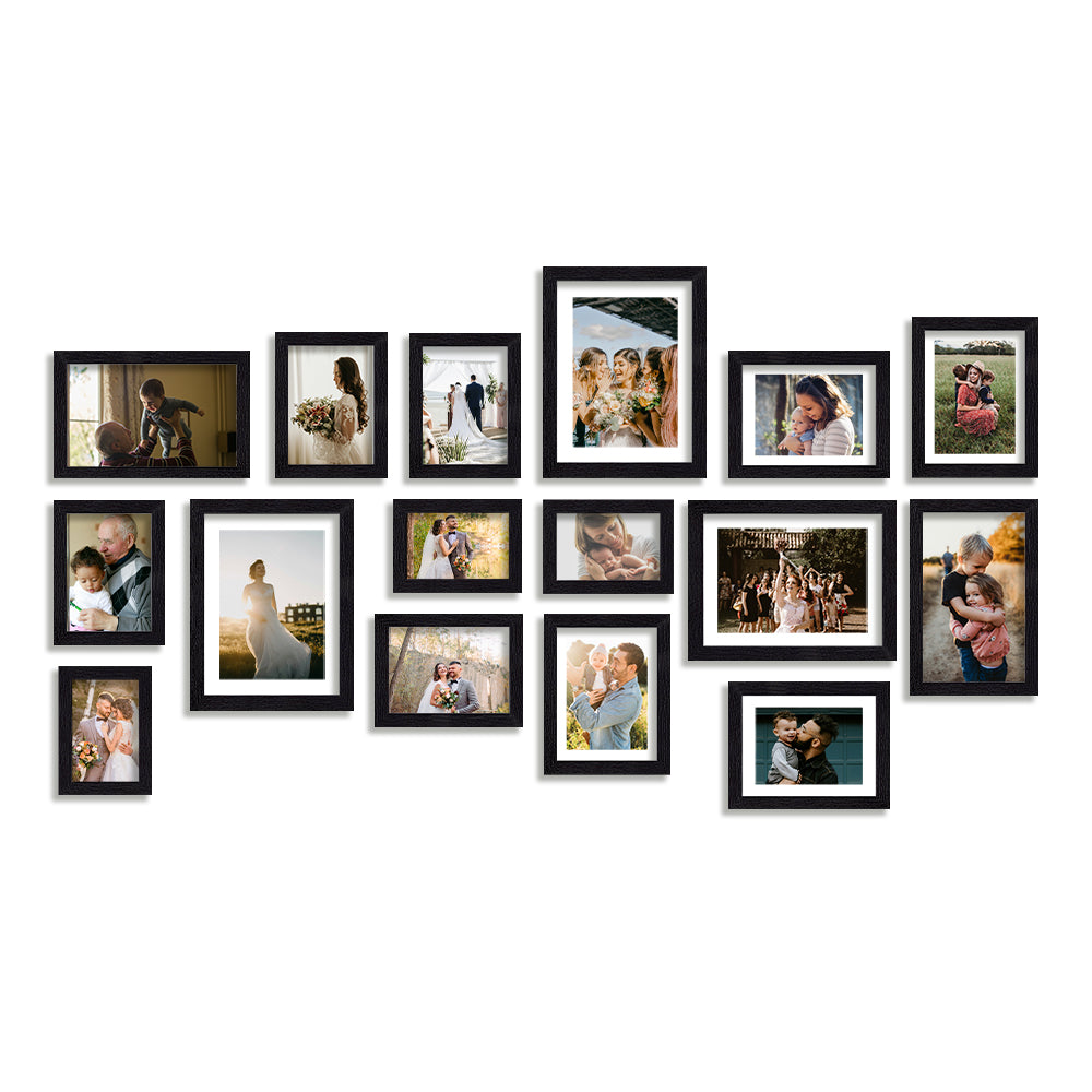 Collage Photo Frame Set of 16 Frames – Multi-Size Wall Display