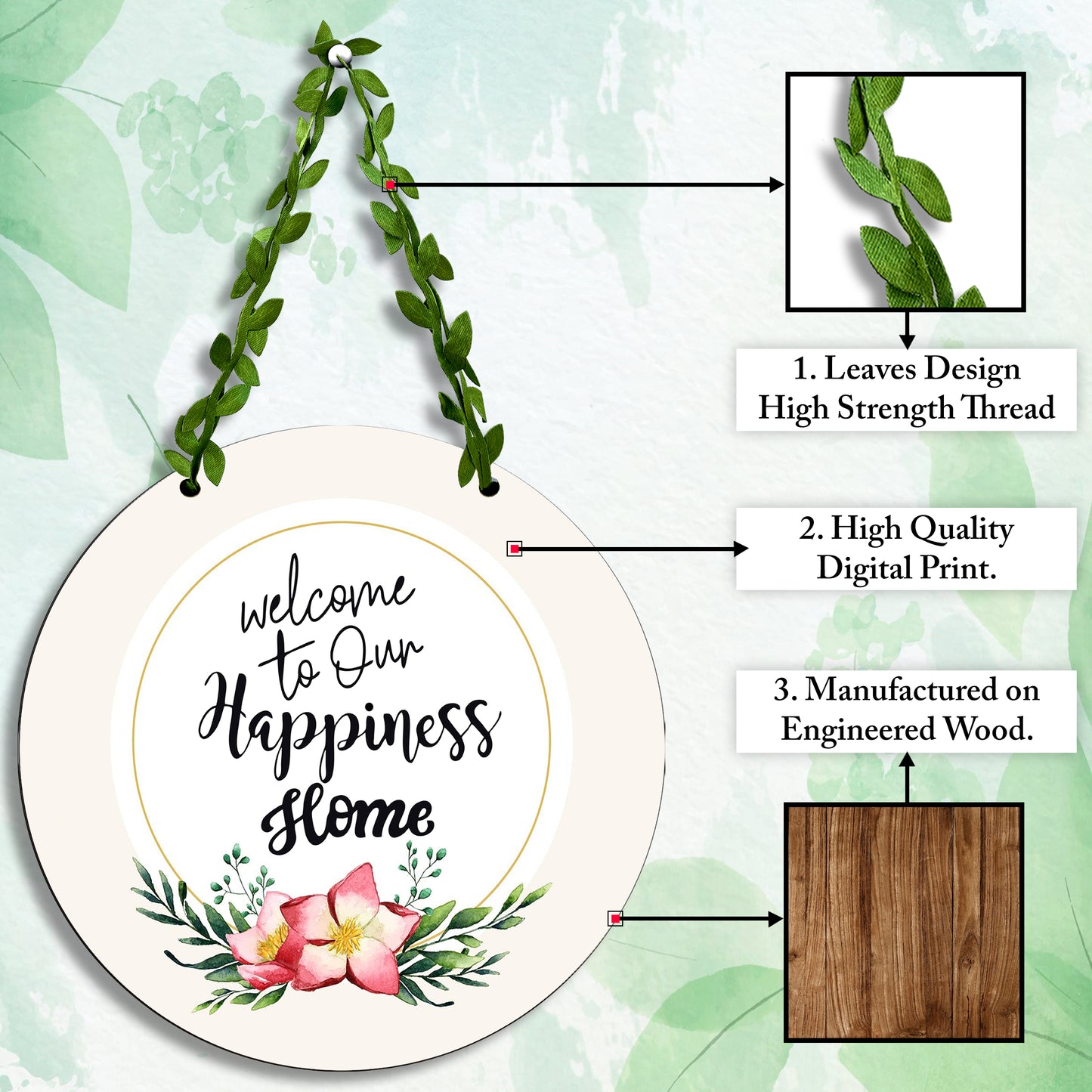 Circle Wall hanging - Welcome to Our Happiness Home