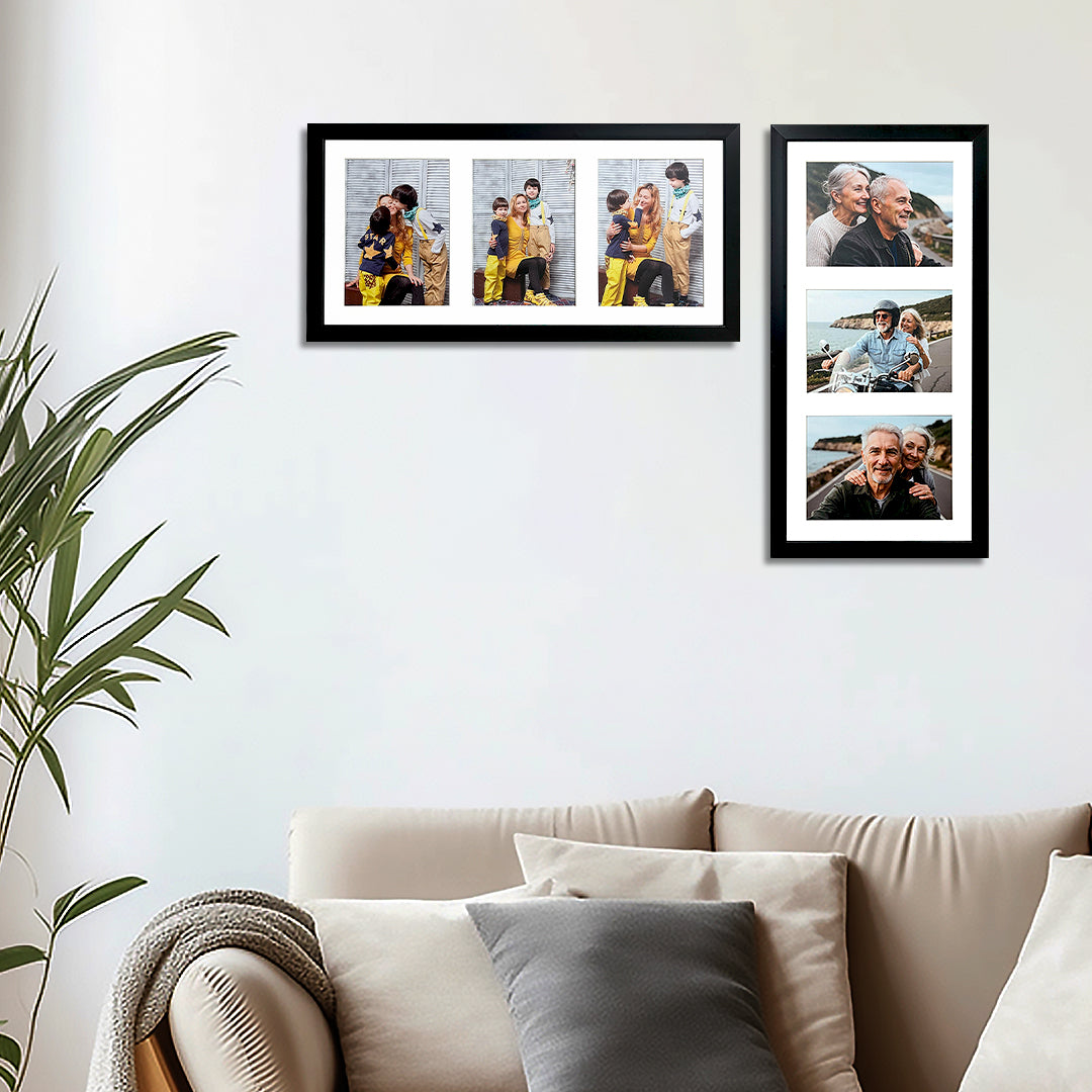 Customized Photo Frame 2 Set of 9x19 Inch Holds Total 6 Photos