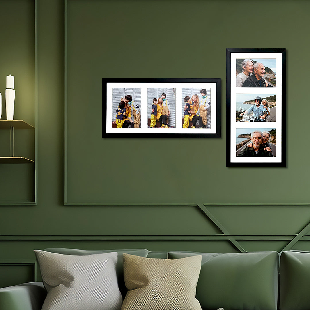 Customized Photo Frame 2 Set of 9x19 Inch Holds Total 6 Photos