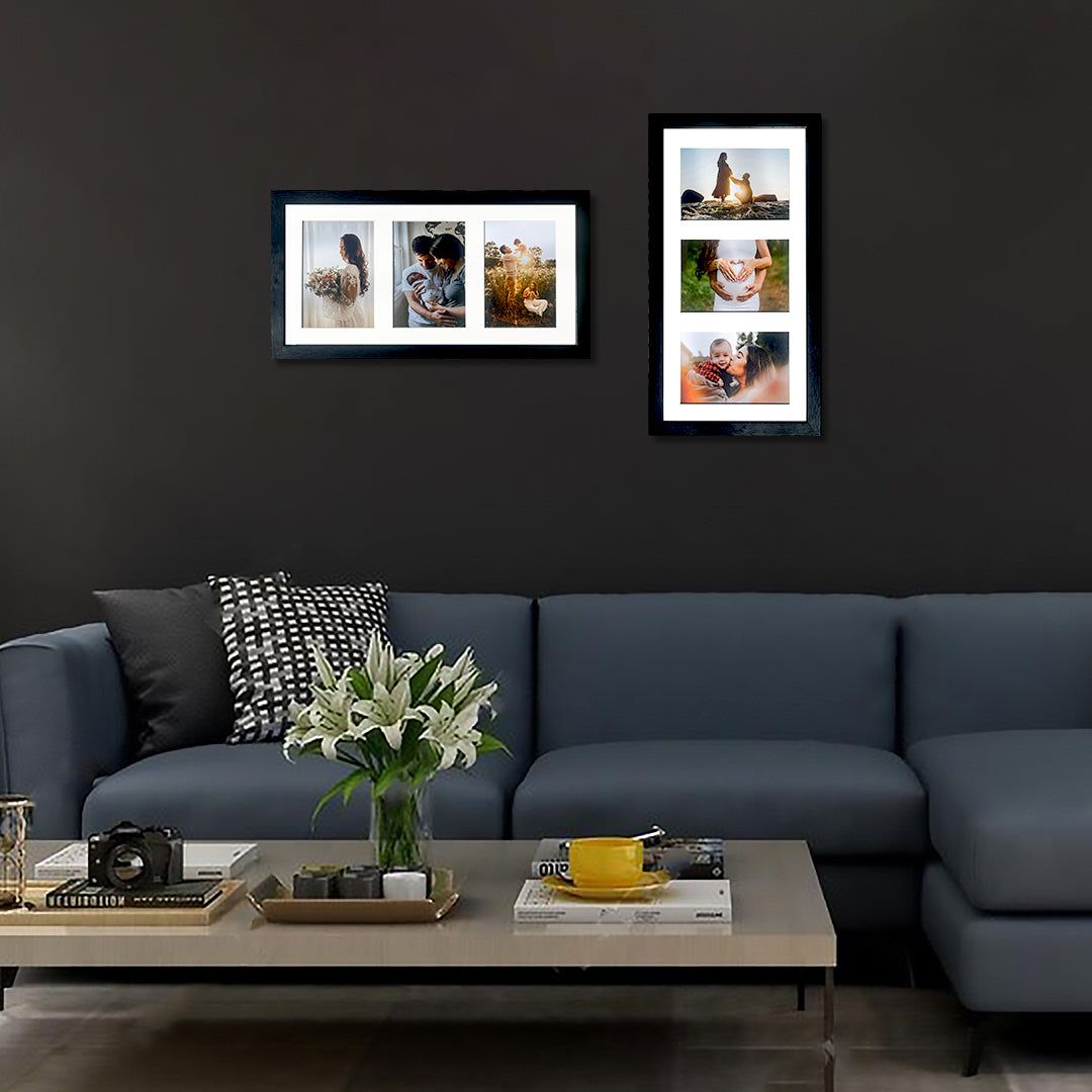 Customized Photo Frame 2 Set of 16x8 Inch Holds Total 6 Photos