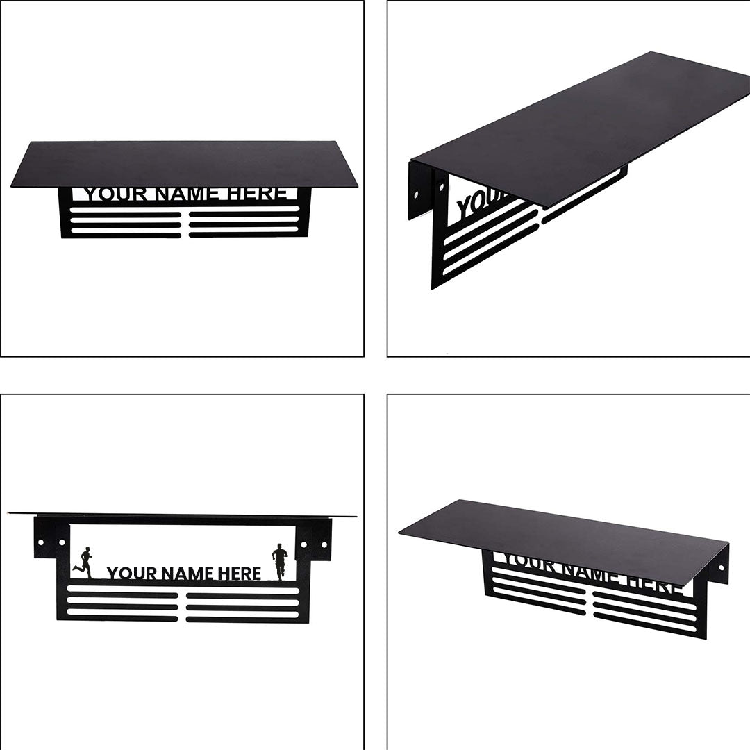 Personalized Medal Hanger with Trophy Shelf For Athletes & Students
