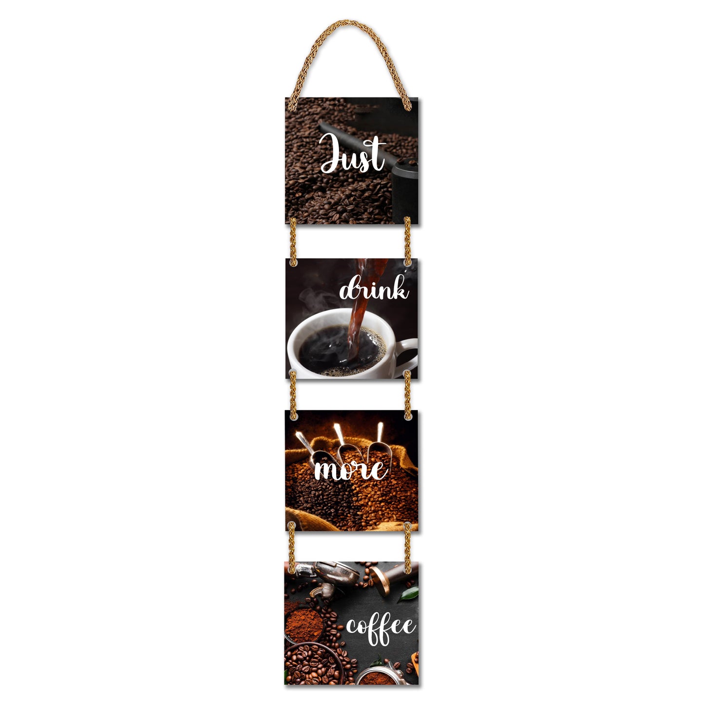 Square Plate Shape Wall Hanging - Just Drink More Coffee