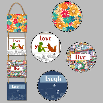 Square Plate Shape Wall Hanging - Love Live Laugh