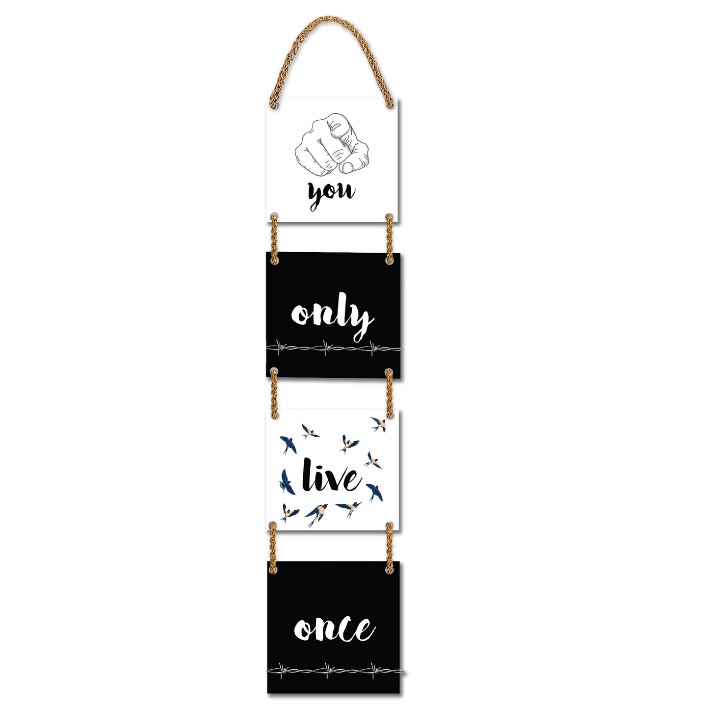 Square Plate Shape Wall Hanging - You Only Live Once