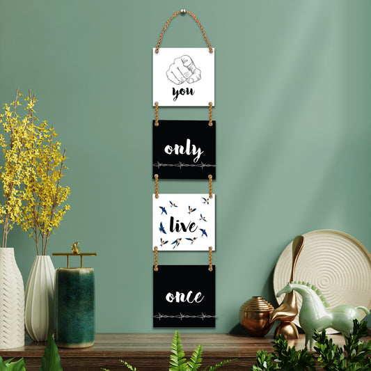 Square Plate Shape Wall Hanging - You Only Live Once