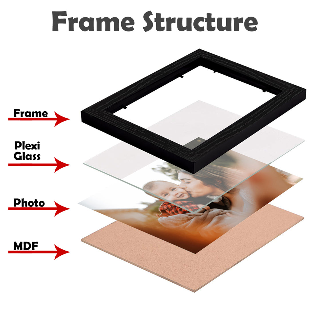 Photo Collage Set of 9 Frames – Elegant Wall Frame Display for Living Room or Bedroom