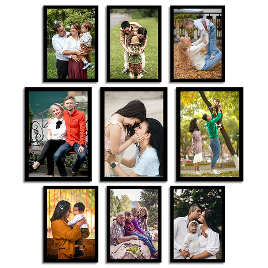 9-Frame Photo Collage Set – Elegant Wall Frame Display for Living Room or Bedroom