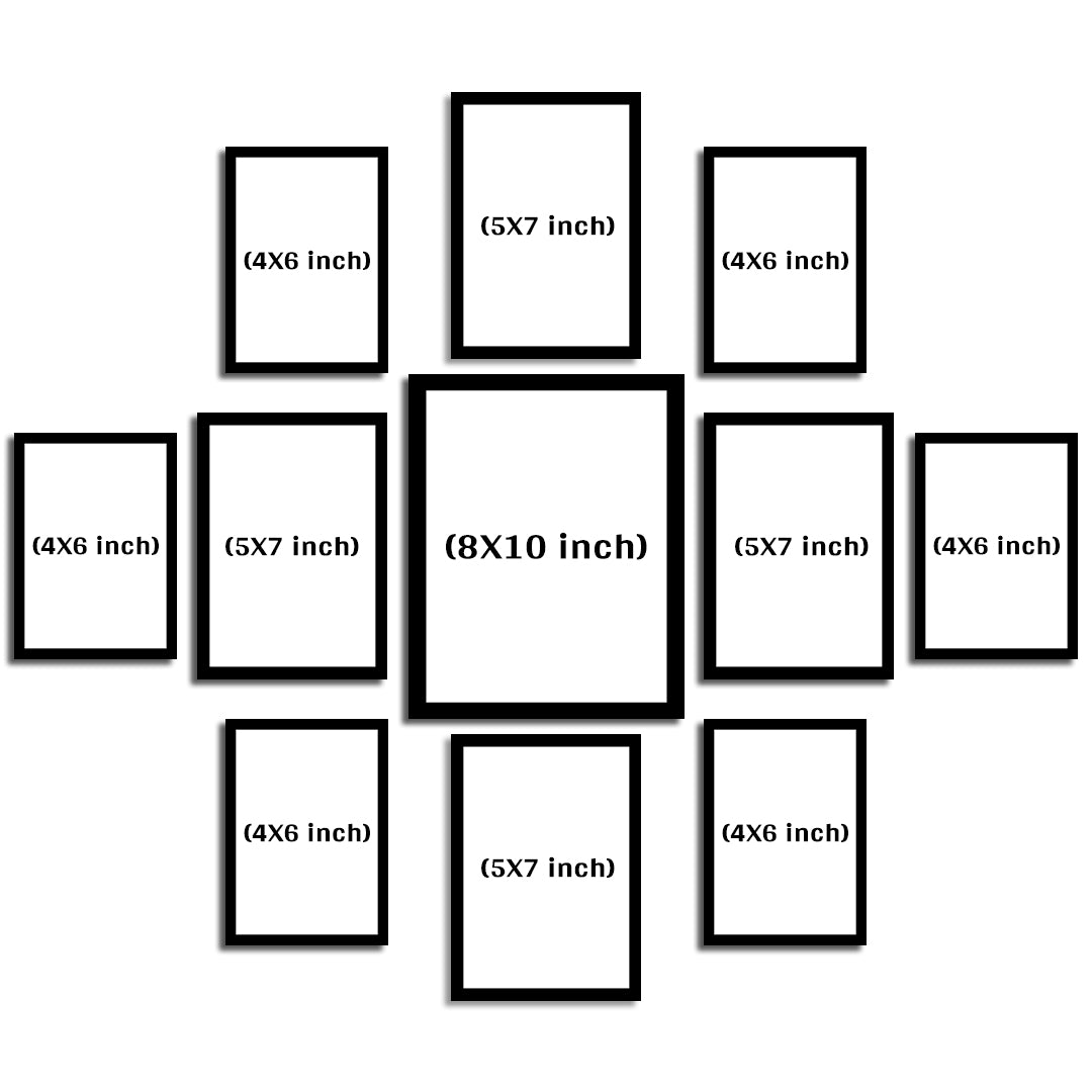 11-Frame Collage Wall Frame Set – 8x10 Centerpiece with 5x7 & 4x6 Frames