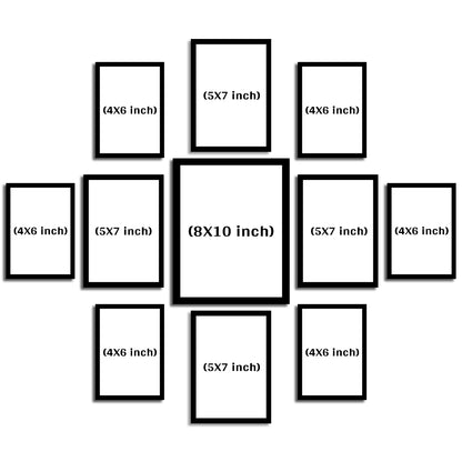 11-Frame Collage Wall Frame Set – 8x10 Centerpiece with 5x7 & 4x6 Frames