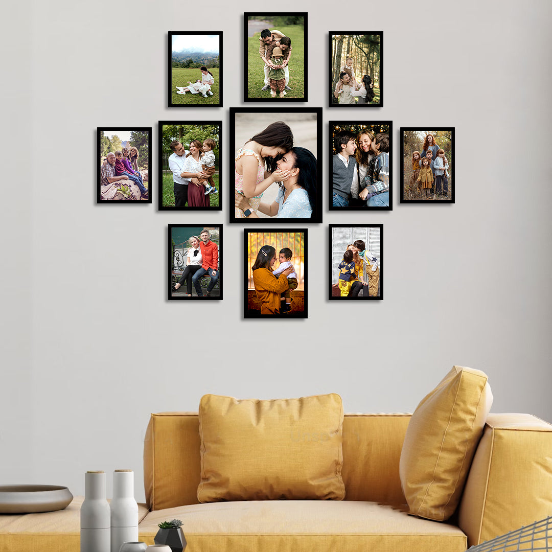 11-Frame Collage Wall Frame Set – 8x10 Centerpiece with 5x7 & 4x6 Frames