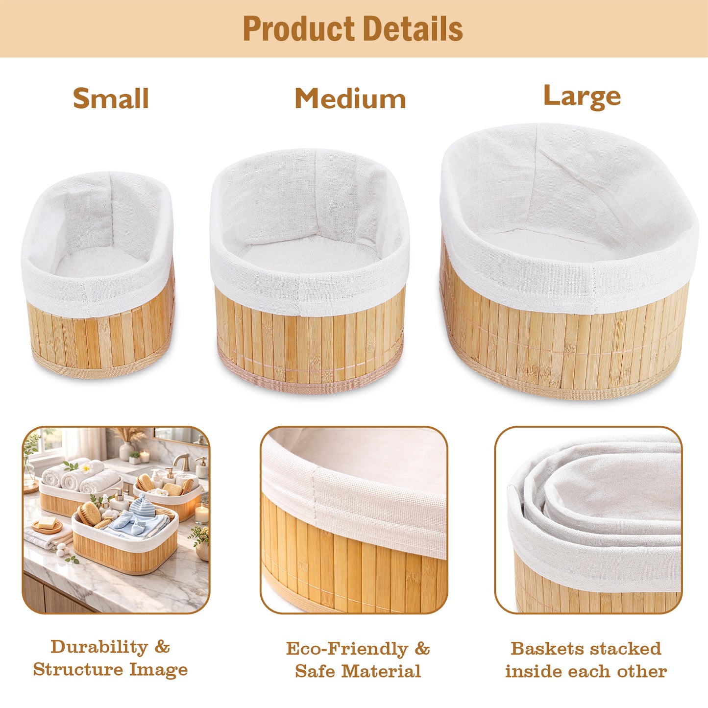 Storage Organizer Baskets | Wicker Baskets | Bamboo Basket Kitchen Storage