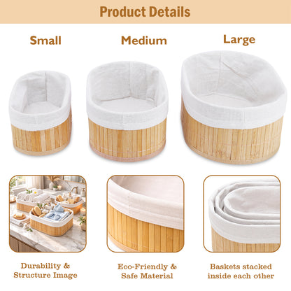Storage Organizer Baskets | Wicker Baskets | Bamboo Basket Kitchen Storage