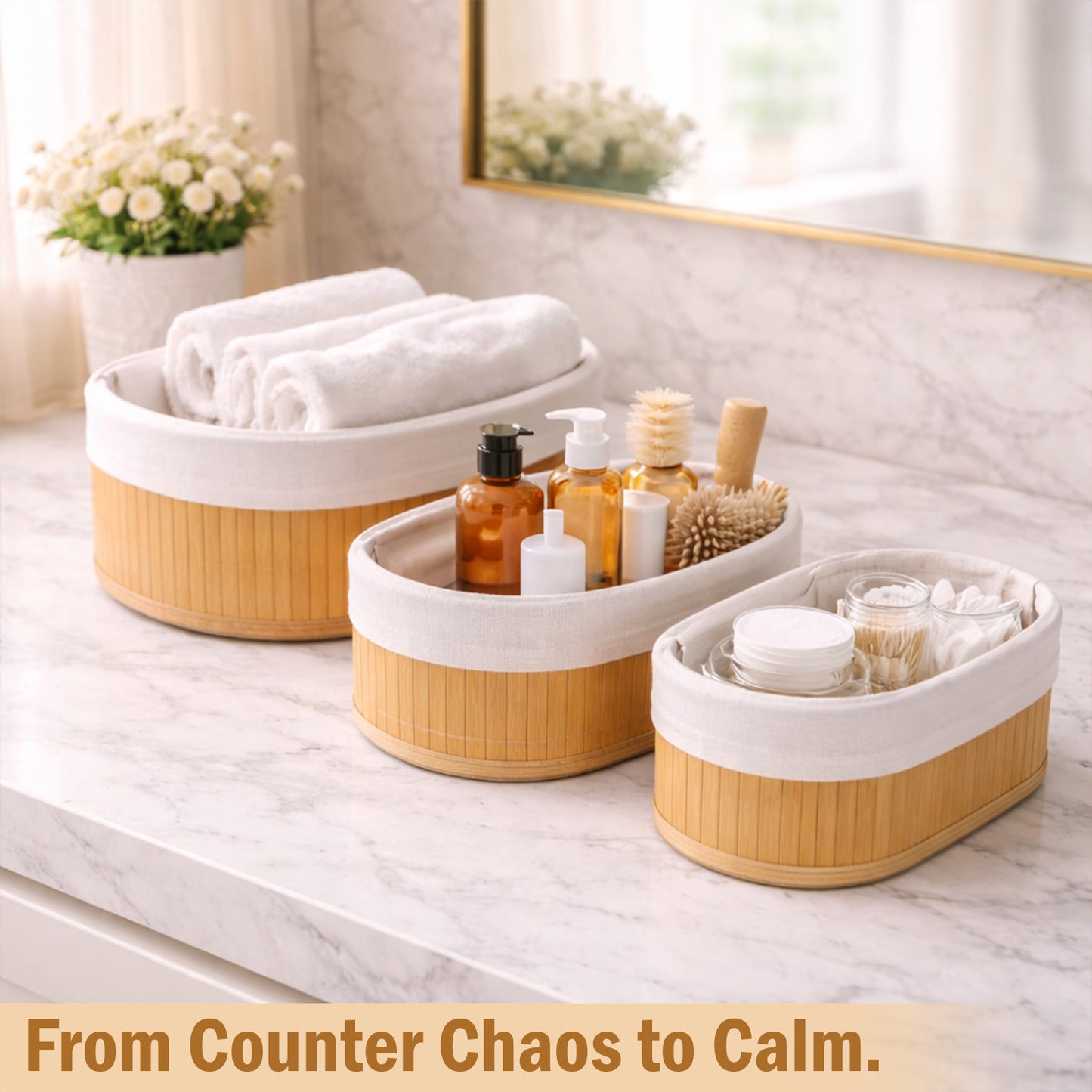 Storage Organizer Baskets | Wicker Baskets | Bamboo Basket Kitchen Storage