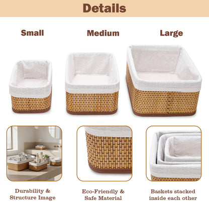 Storage Organizer Baskets | Wicker Baskets | Bamboo Basket Kitchen Storage