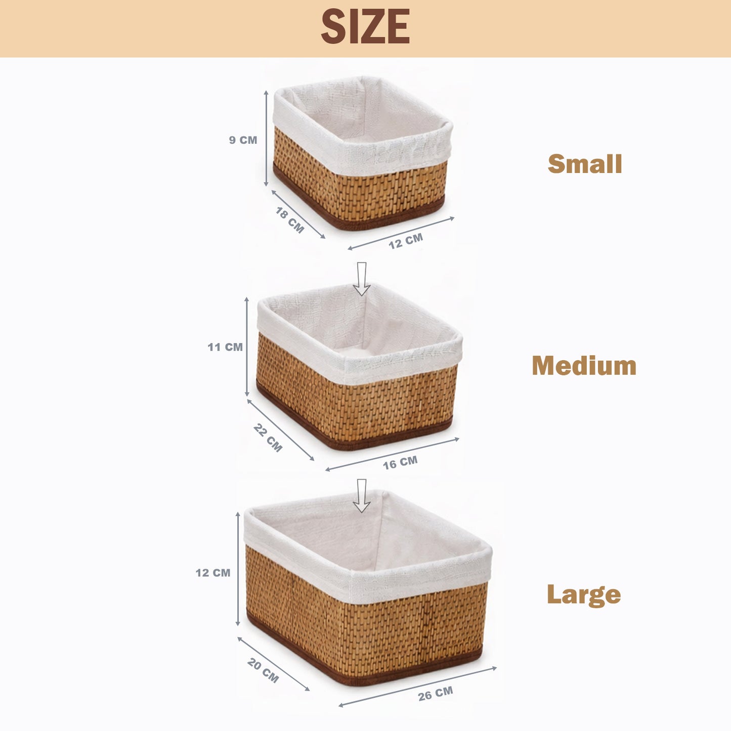 Storage Organizer Baskets | Wicker Baskets | Bamboo Basket Kitchen Storage