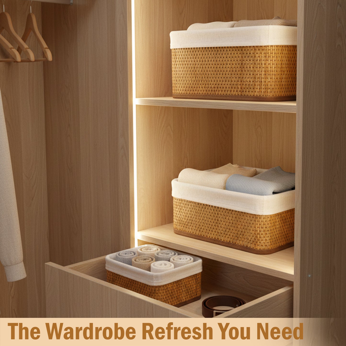 Storage Organizer Baskets | Wicker Baskets | Bamboo Basket Kitchen Storage