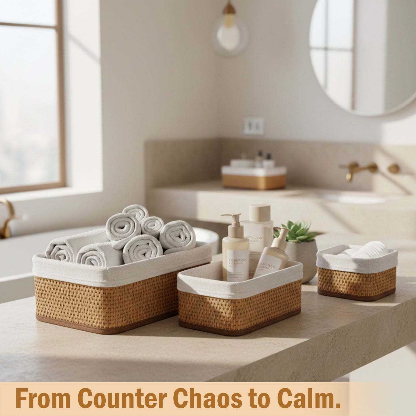 Storage Organizer Baskets | Wicker Baskets | Bamboo Basket Kitchen Storage