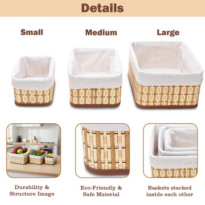 Storage Organizer Baskets | Wicker Baskets | Bamboo Basket Kitchen Storage
