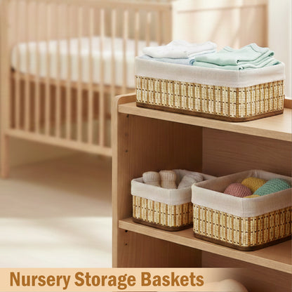 Storage Organizer Baskets | Wicker Baskets | Bamboo Basket Kitchen Storage