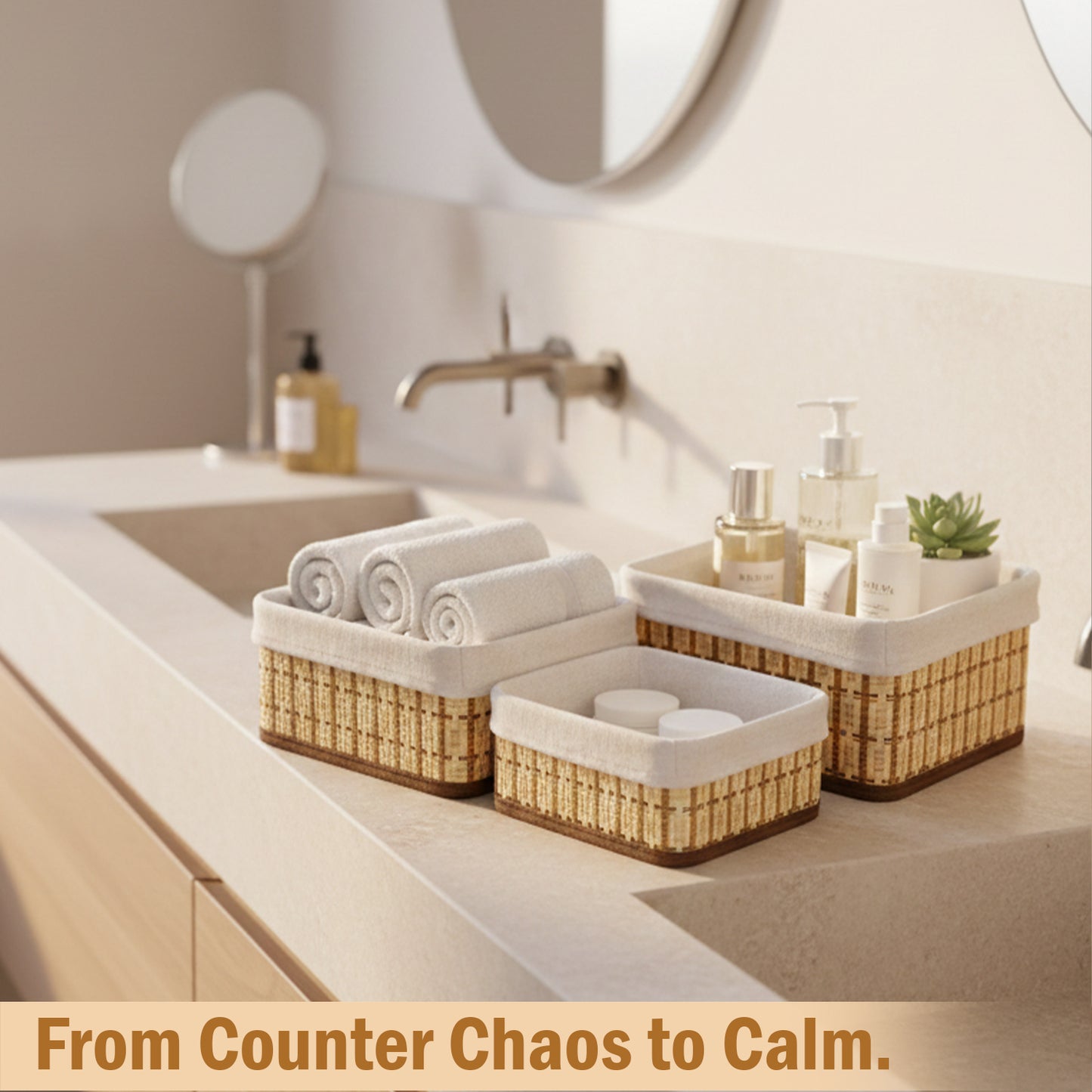 Storage Organizer Baskets | Wicker Baskets | Bamboo Basket Kitchen Storage