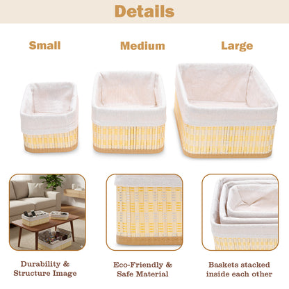 Storage Organizer Baskets | Wicker Baskets | Bamboo Basket Kitchen Storage