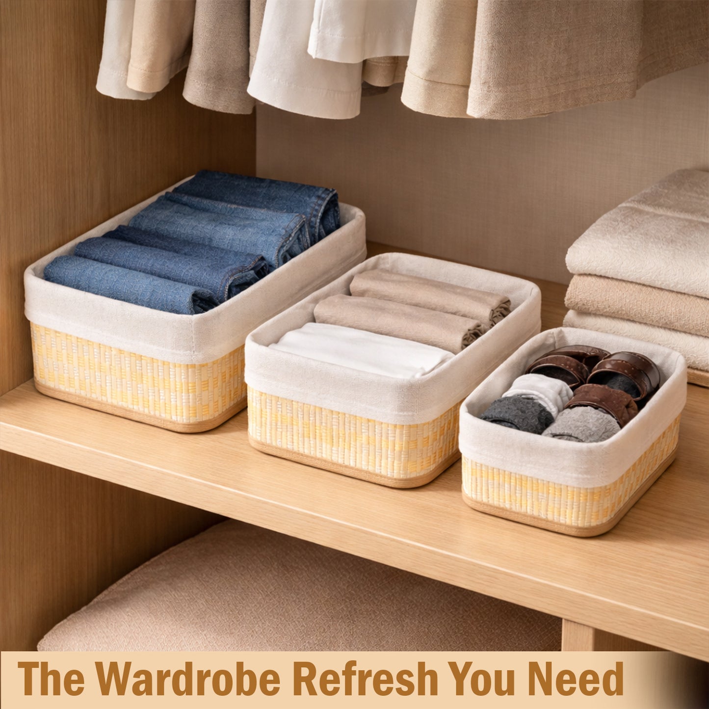 Storage Organizer Baskets | Wicker Baskets | Bamboo Basket Kitchen Storage