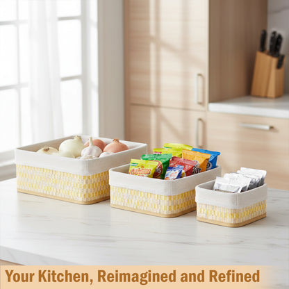 Storage Organizer Baskets | Wicker Baskets | Bamboo Basket Kitchen Storage