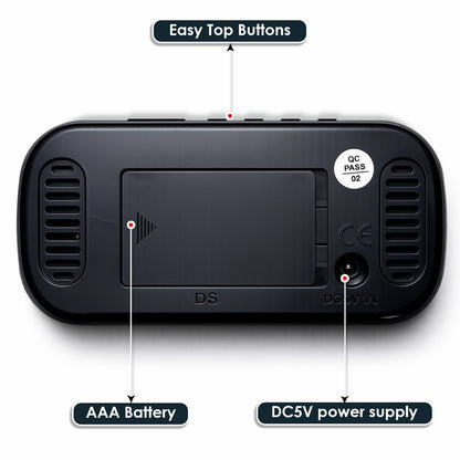 Best Digital Alarm Clock for Heavy Sleepers & Students - Black (12.8x6.5 CM)